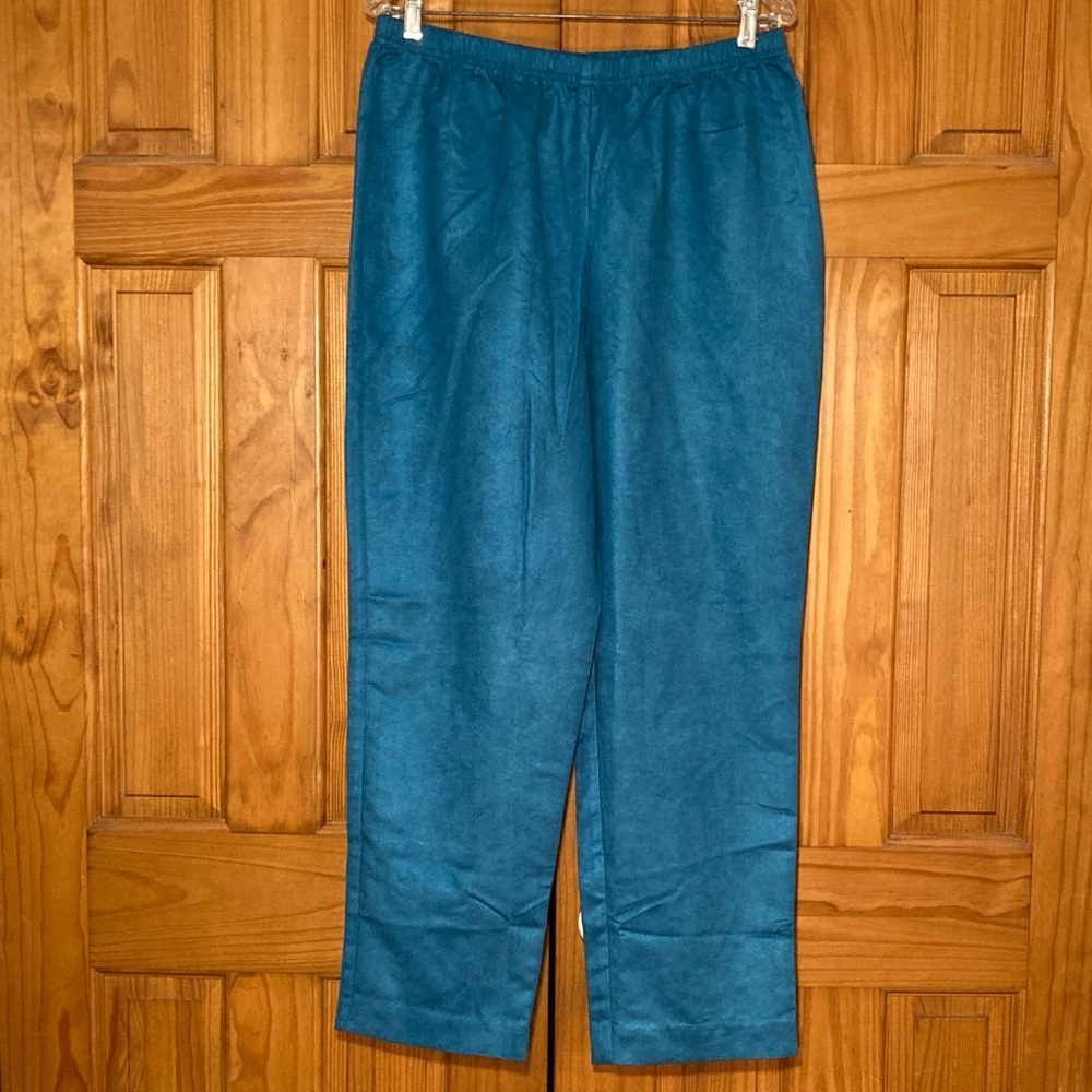 NWOT Blair Vintage 90s Pull On Pants Elastic Waist Blue Size LP Large Petite